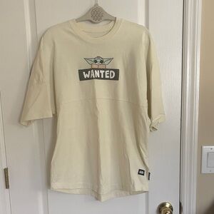 Disney Parks Spirit Jersey Star Wars The Child Cream 'Wanted' Graphic Tee